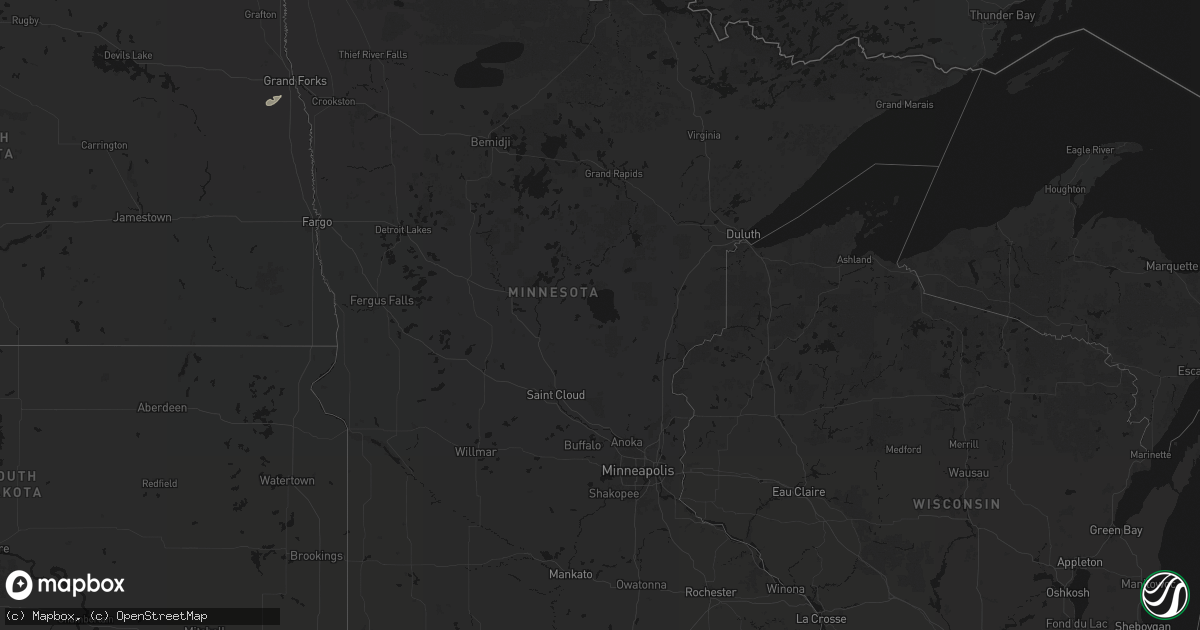 Hail map in Minnesota on August 3, 2026