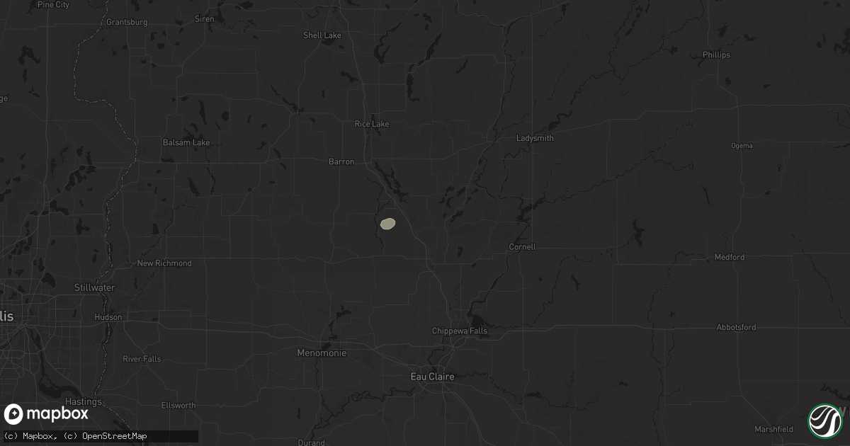 Hail map in New Auburn, WI on August 3, 2026