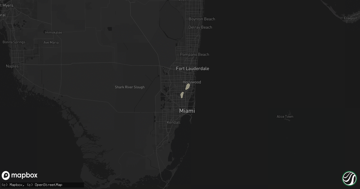 Hail map in Opa Locka, FL on August 3, 2026