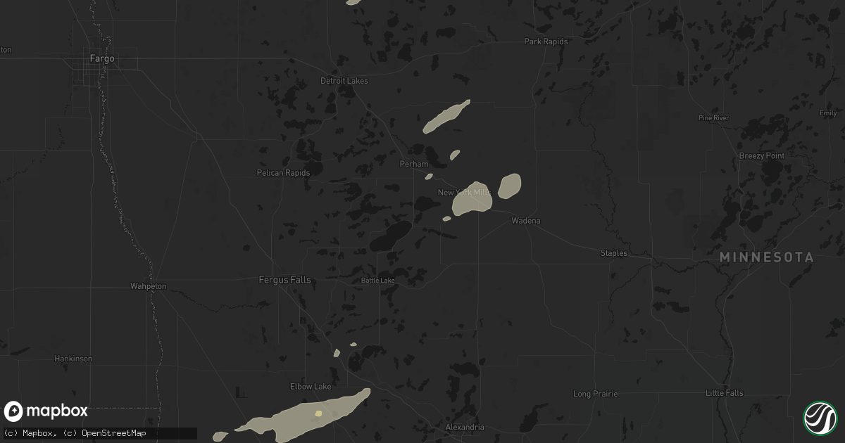 Hail map in Ottertail, MN on August 3, 2026