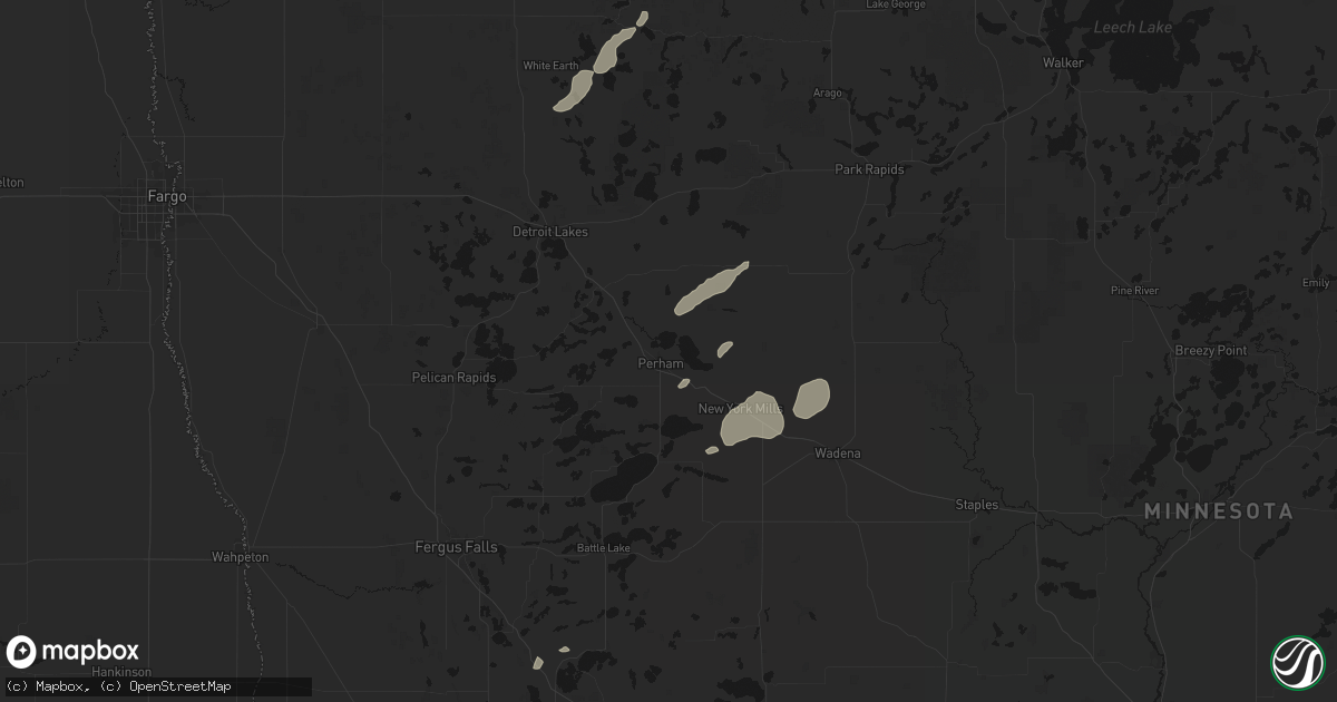 Hail map in Perham, MN on August 3, 2026