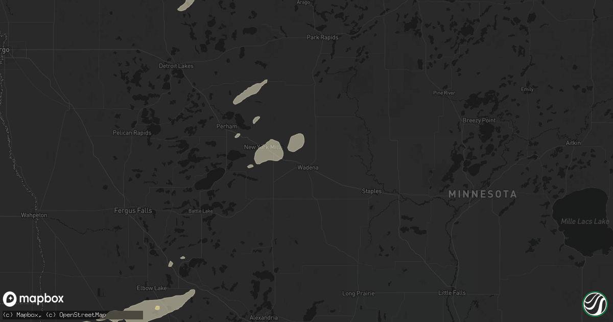 Hail map in Wadena, MN on August 3, 2026