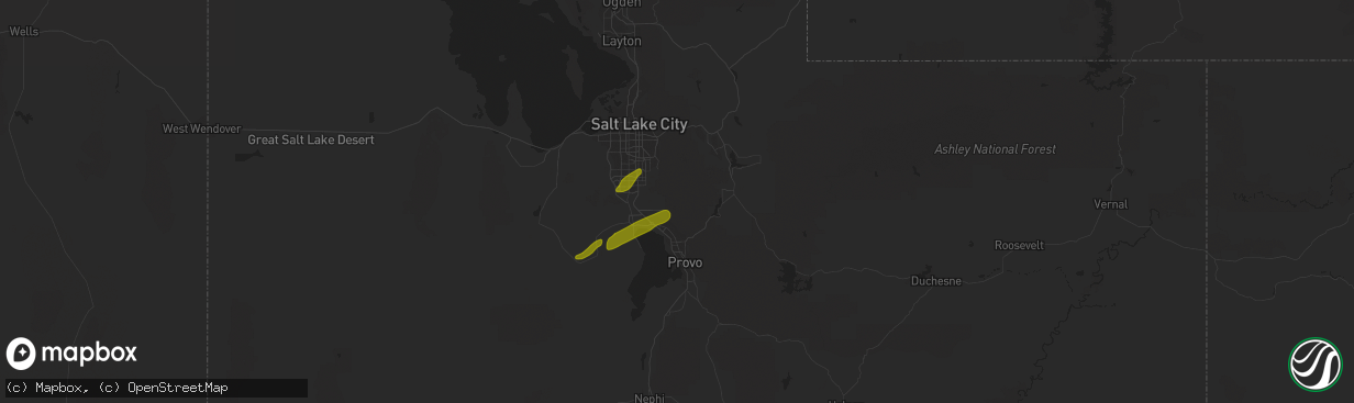 Hail map in American Fork, UT on August 4, 2010