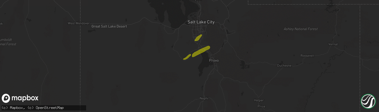 Hail map in Cedar Valley, UT on August 4, 2010