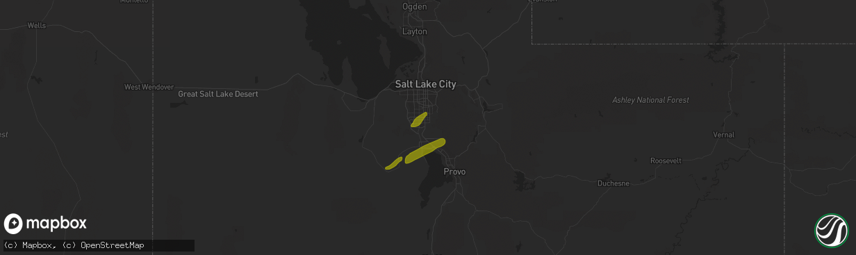 Hail map in Draper, UT on August 4, 2010