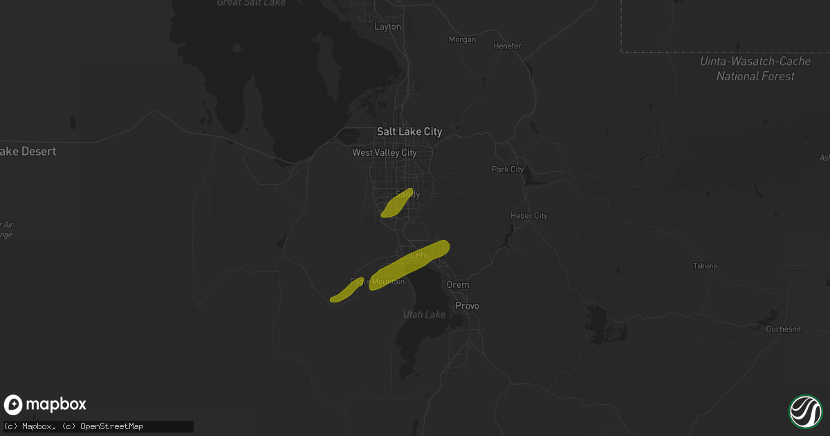 Hail map in Draper, UT on August 4, 2010