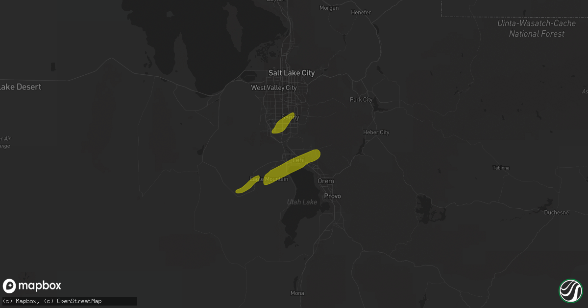 Hail map in Lehi, UT on August 4, 2010