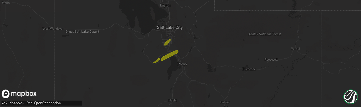 Hail map in Pleasant Grove, UT on August 4, 2010