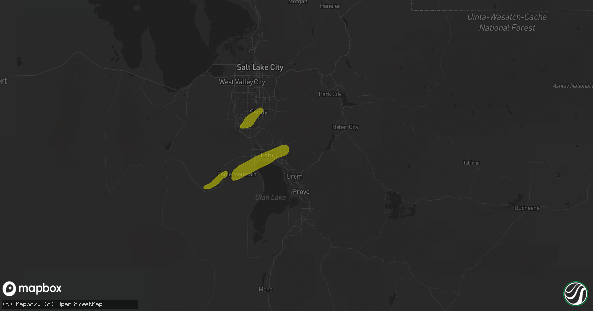 Hail map in Pleasant Grove, UT on August 4, 2010
