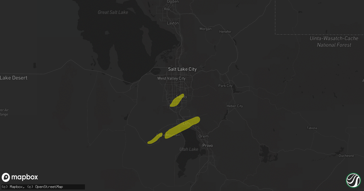 Hail map in Sandy, UT on August 4, 2010