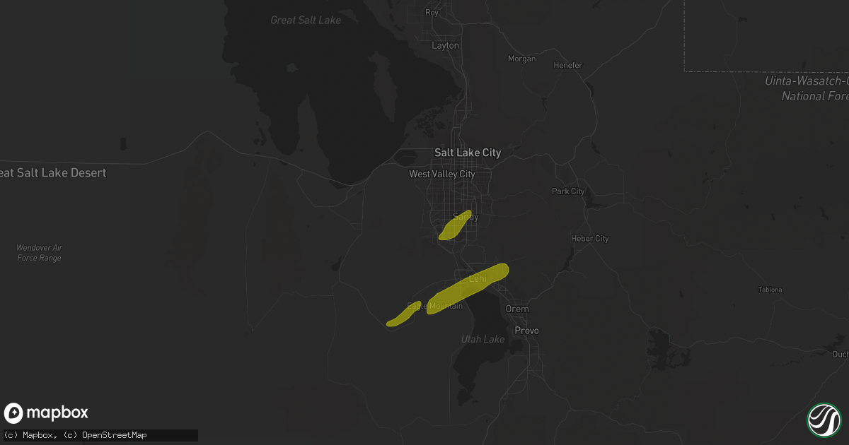 Hail map in South Jordan, UT on August 4, 2010