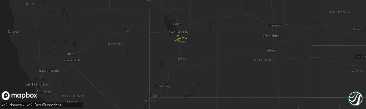 Hail map in Utah on August 4, 2010