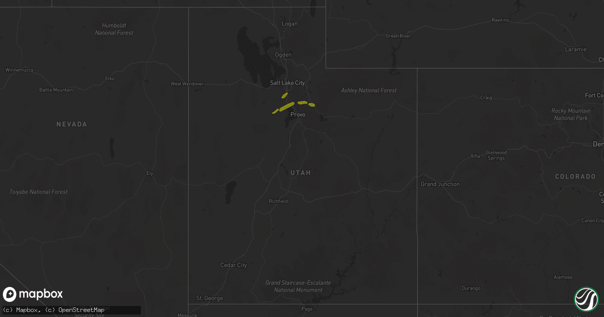 Hail map in Utah on August 4, 2010