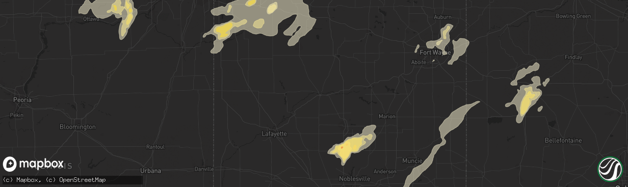 Hail map in Brownsburg, IN on August 4, 2012