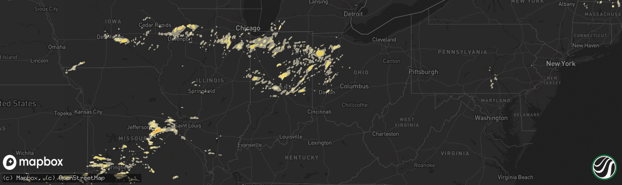 Hail map in Illinois on August 4, 2012