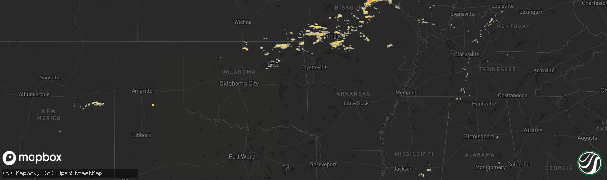 Hail map on August 4, 2012