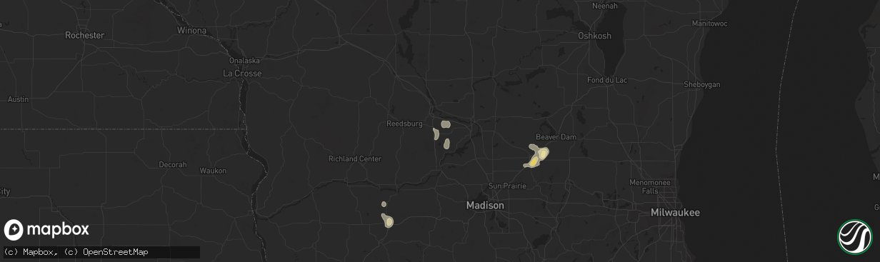 Hail map in Baraboo, WI on August 4, 2014