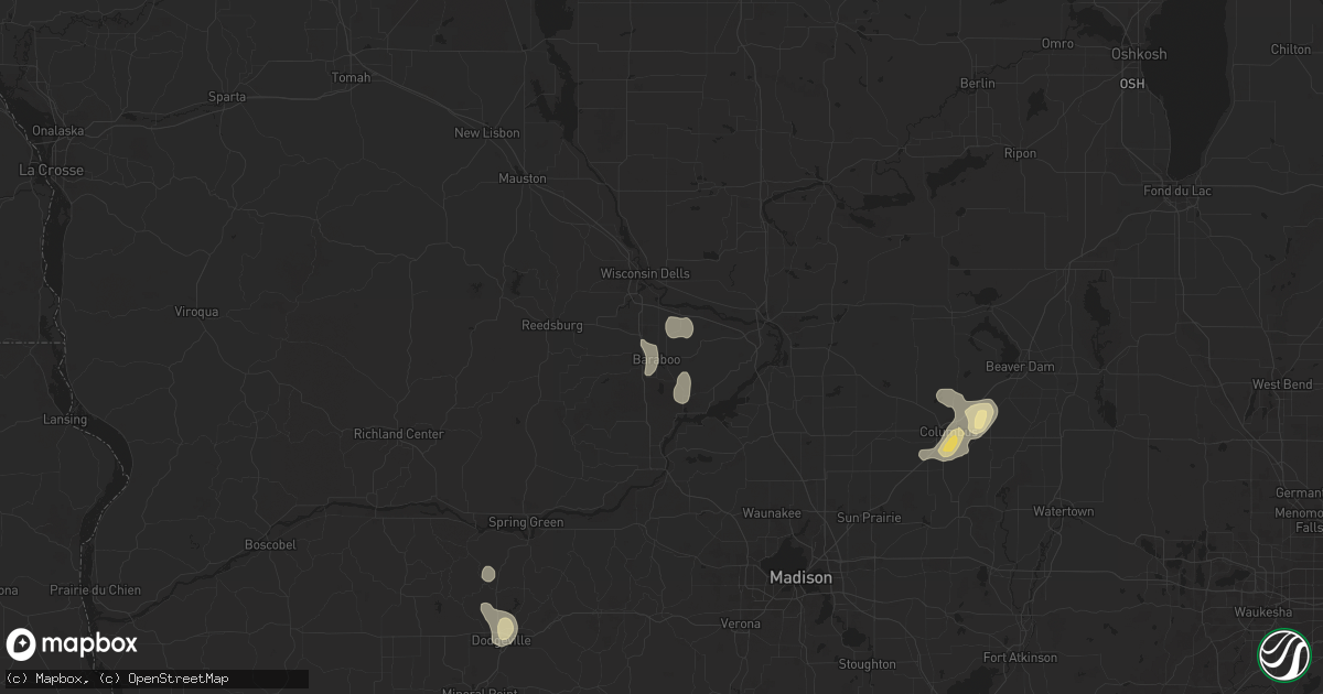 Hail map in Baraboo, WI on August 4, 2014