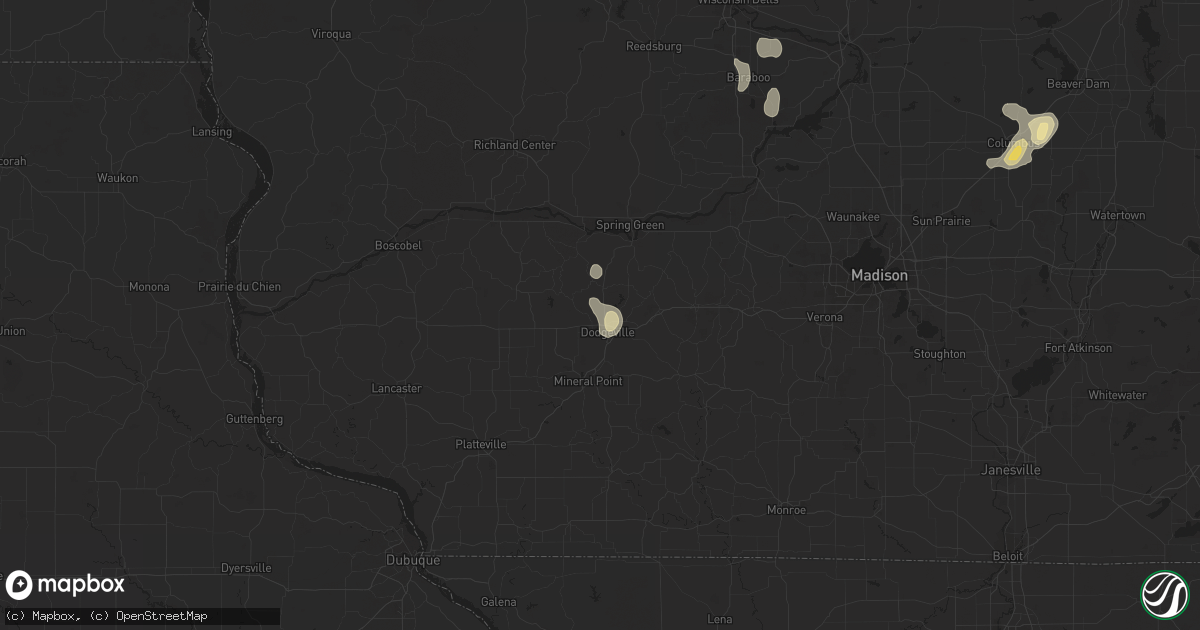 Hail map in Dodgeville, WI on August 4, 2014