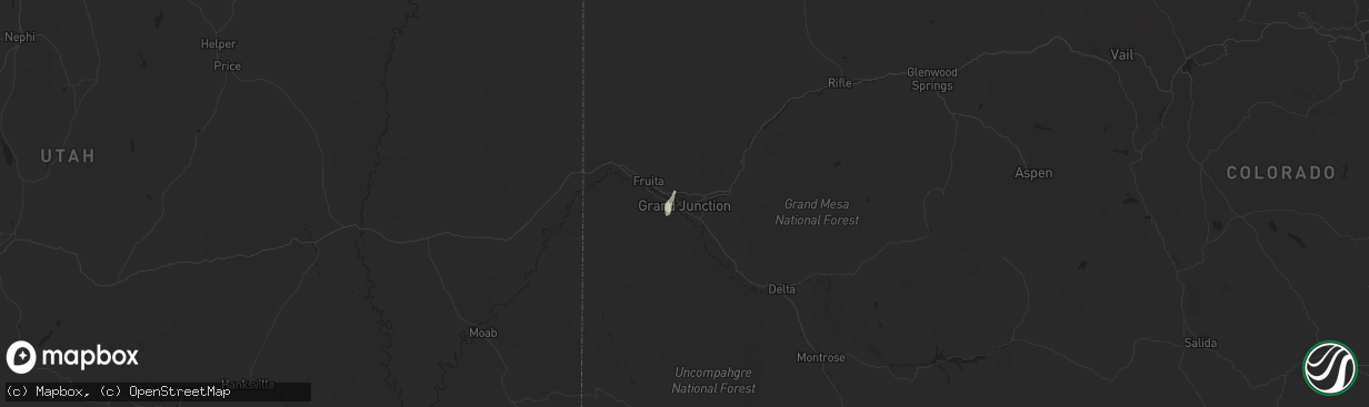 Hail map in Grand Junction, CO on August 4, 2014