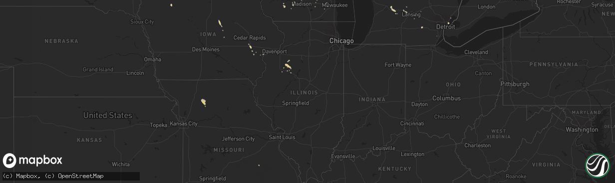 Hail map in Illinois on August 4, 2014