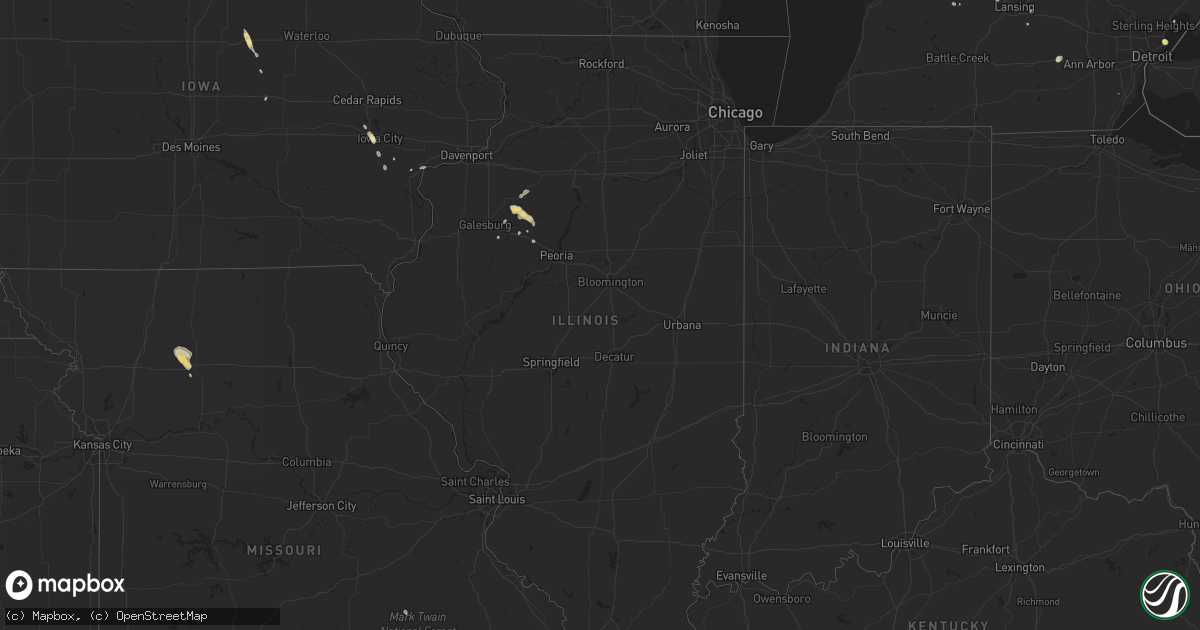 Hail map in Illinois on August 4, 2014