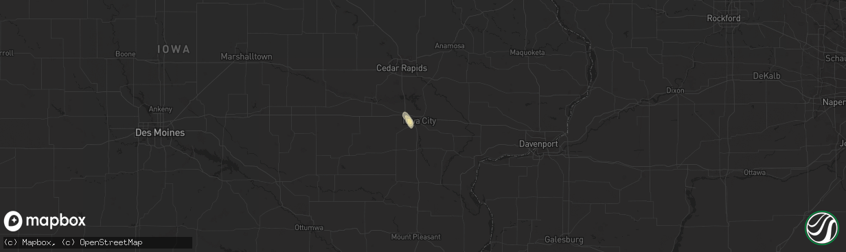 Hail map in Iowa City, IA on August 4, 2014