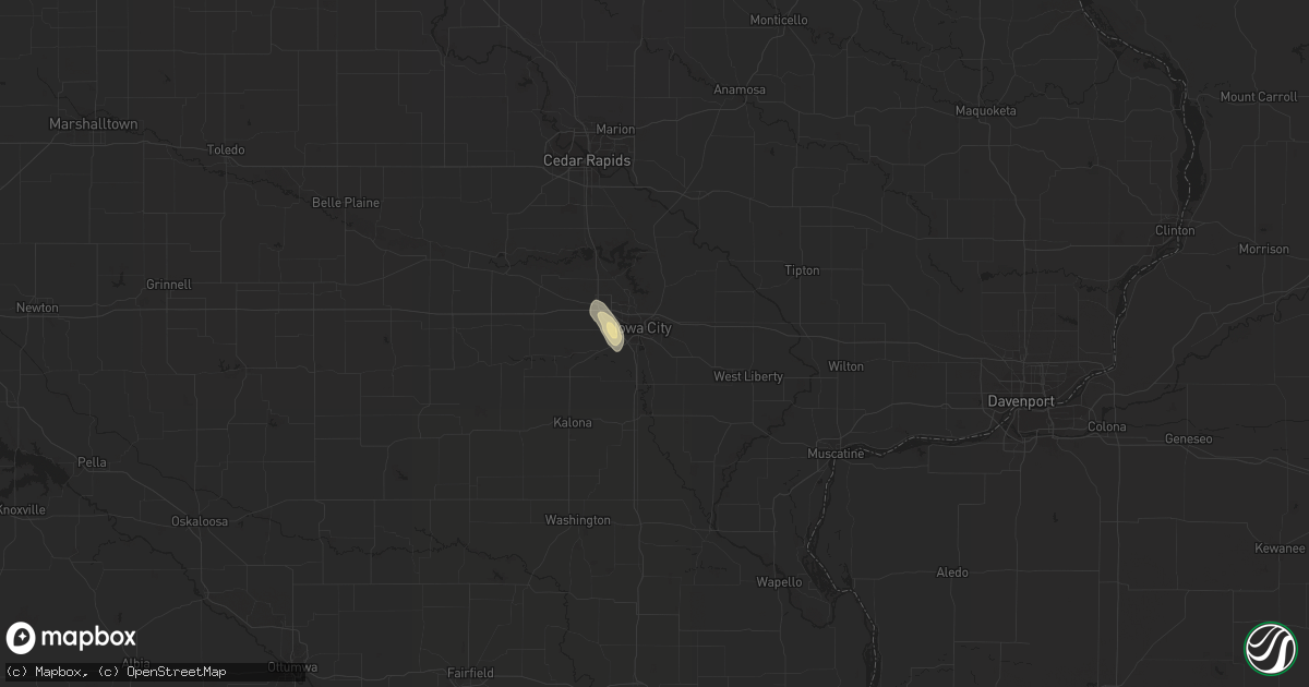 Hail map in Iowa City, IA on August 4, 2014