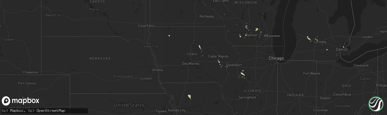 Hail map in Iowa on August 4, 2014