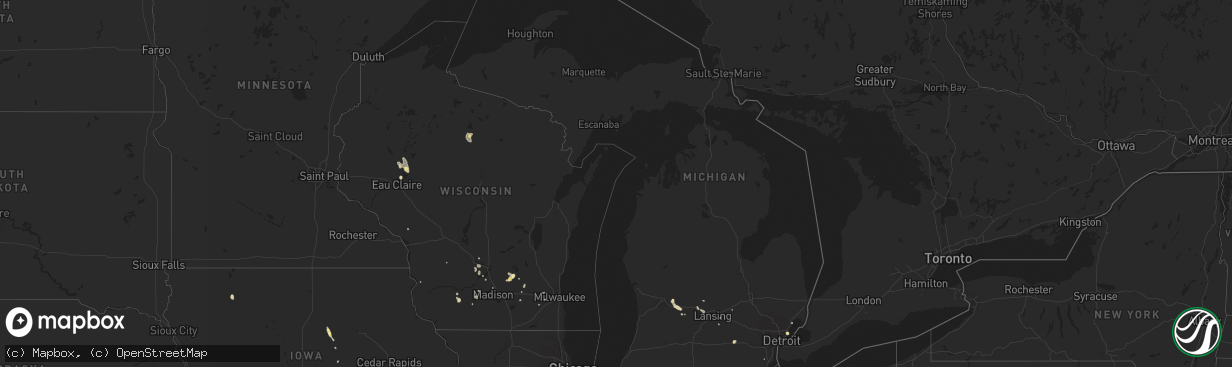 Hail map in Michigan on August 4, 2014