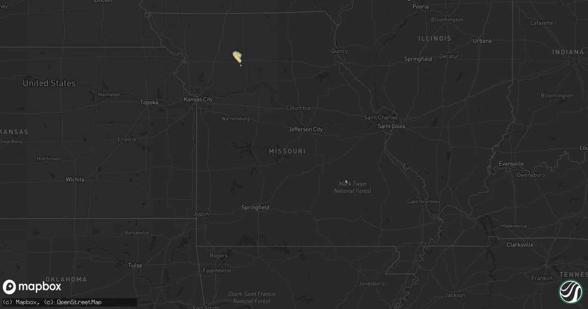Hail map in Missouri on August 4, 2014