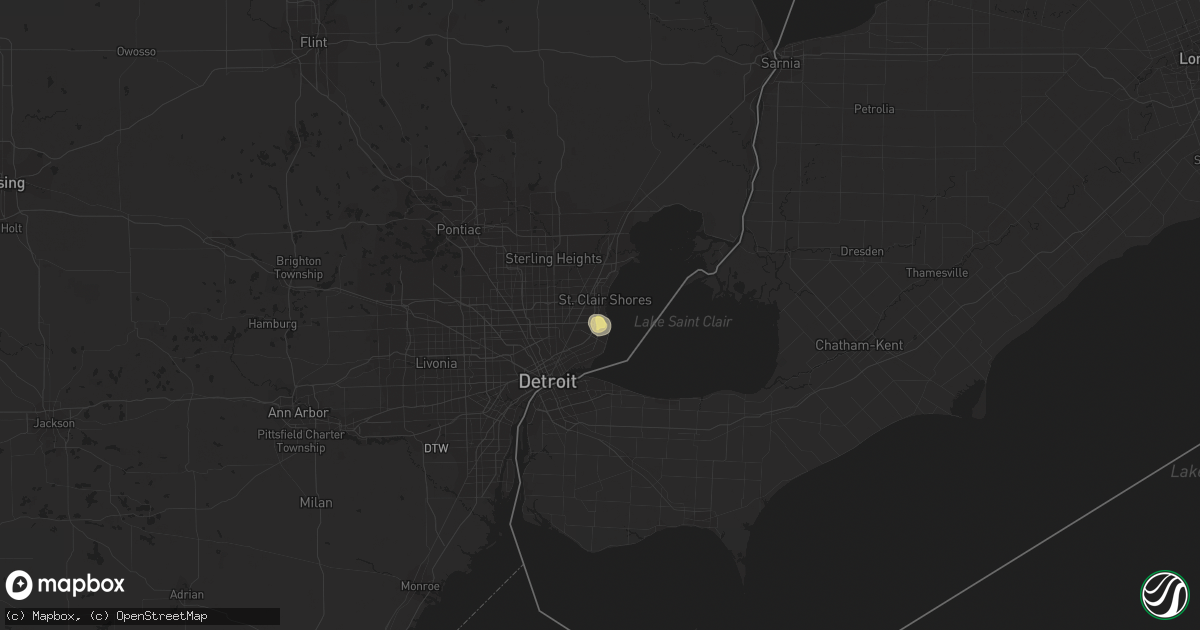 Hail map in Saint Clair Shores, MI on August 4, 2014