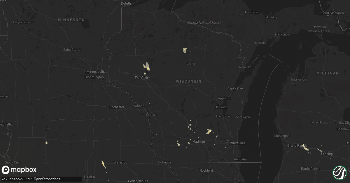 Hail map in Wisconsin on August 4, 2014