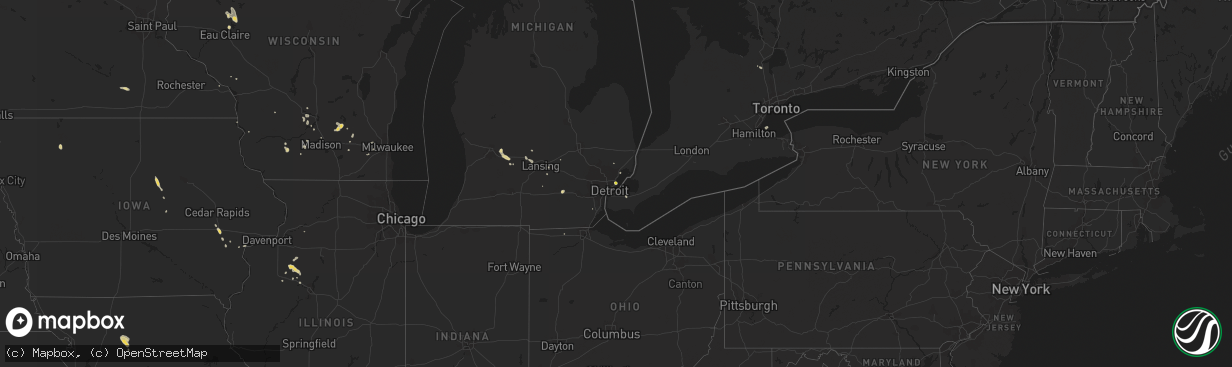 Hail map on August 4, 2014