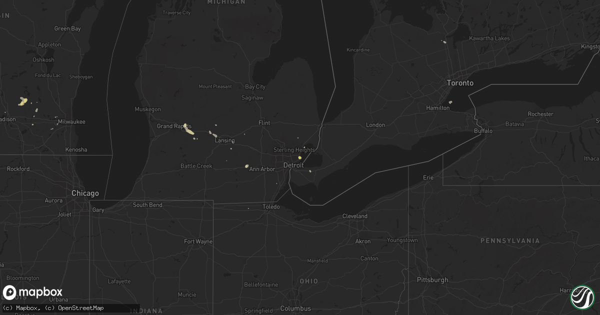 Hail map on August 4, 2014