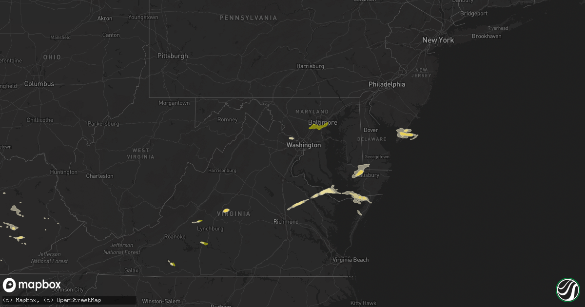 Hail map in Maryland on August 4, 2015