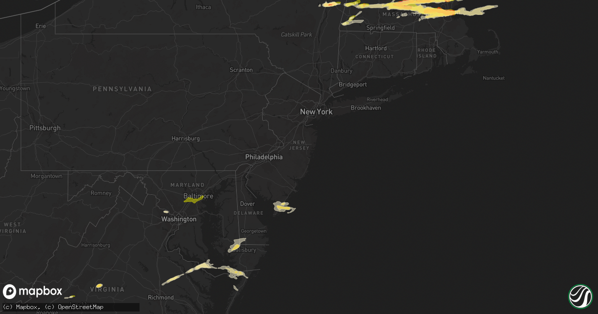 Hail map in New Jersey on August 4, 2015
