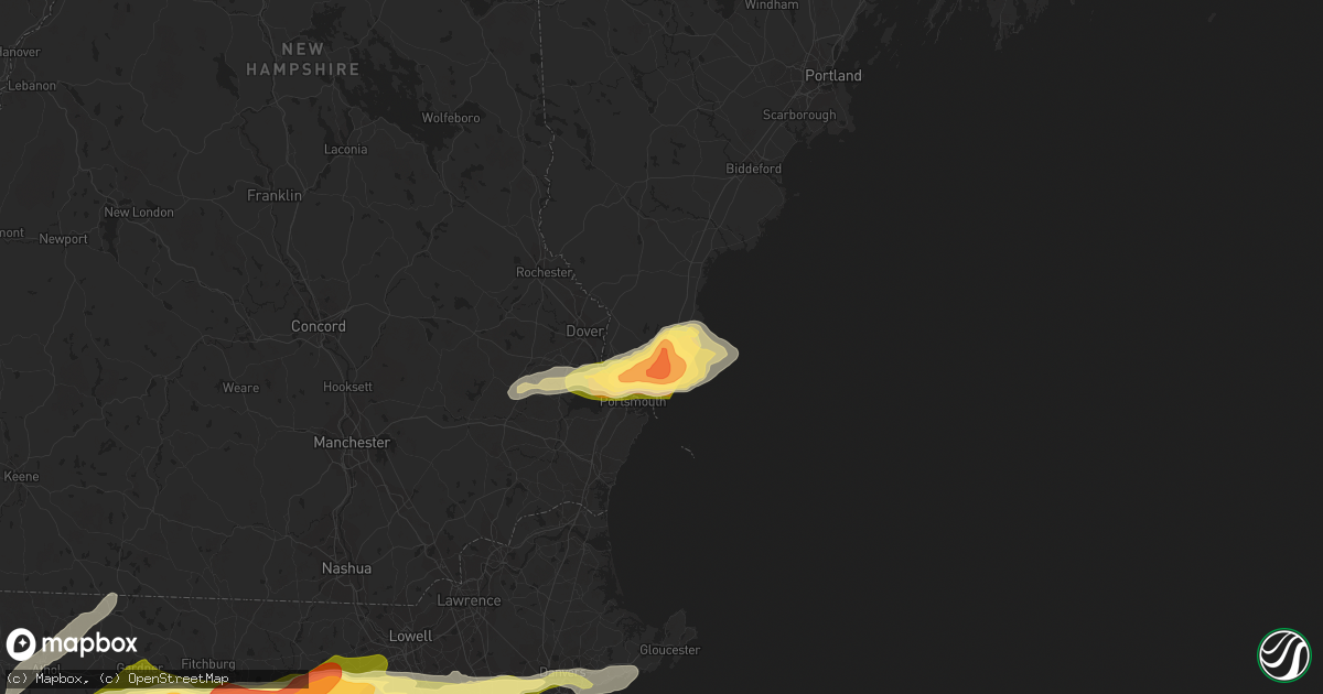 Hail map in York, ME on August 4, 2015