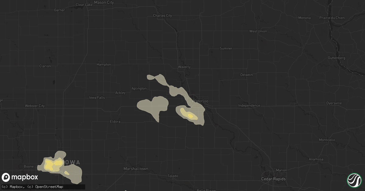 Hail map in Cedar Falls, IA on August 4, 2016