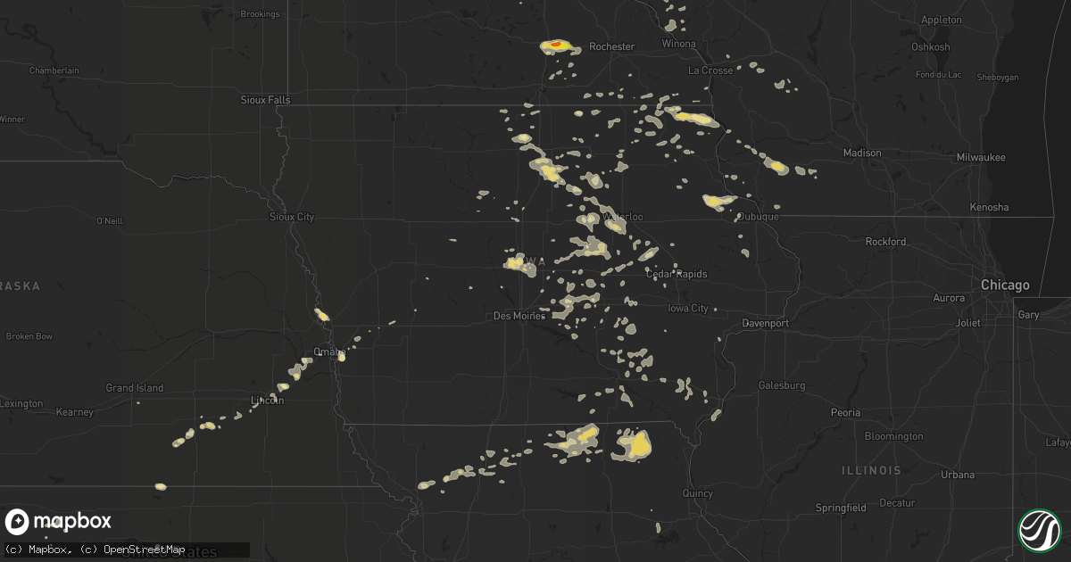 Hail map in Iowa on August 4, 2016