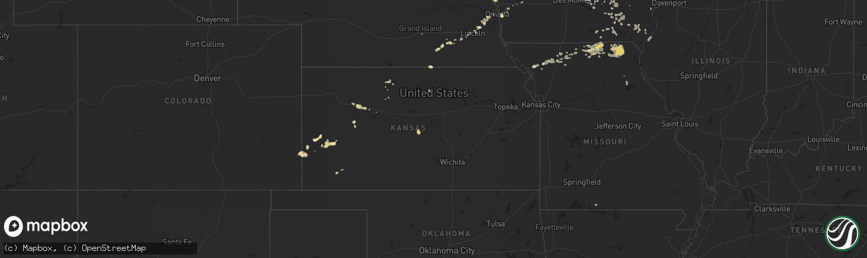 Hail map in Kansas on August 4, 2016