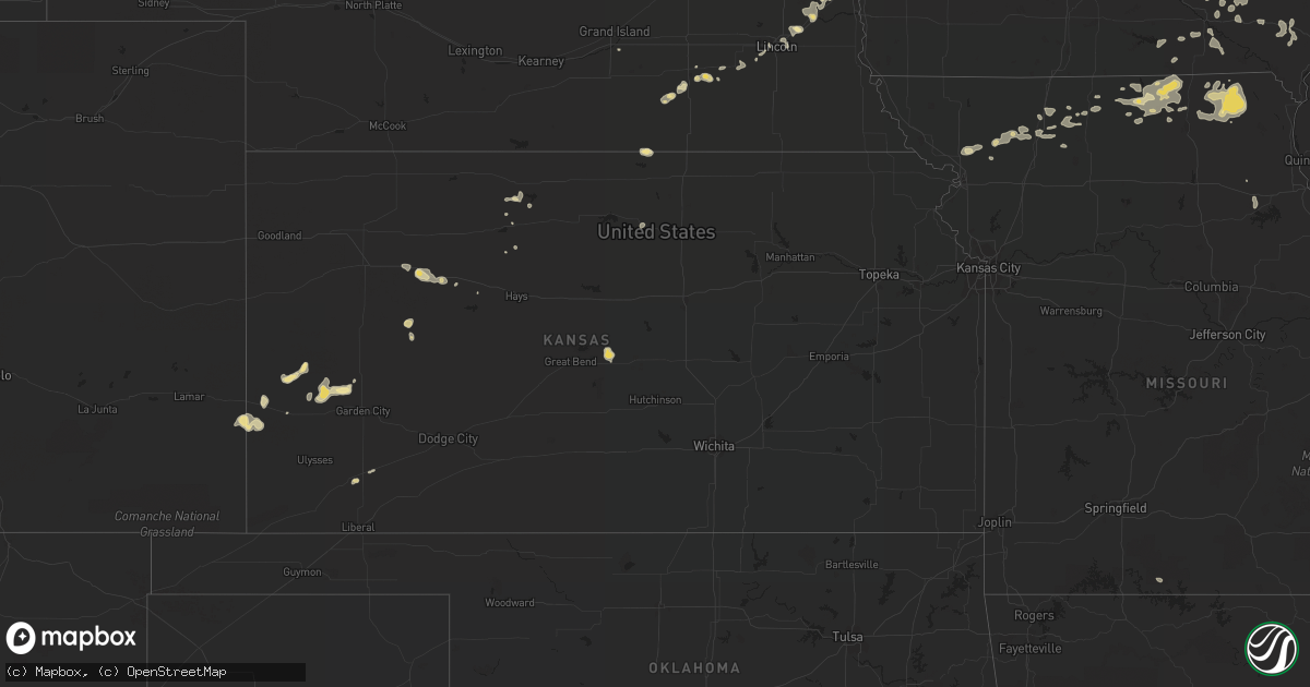 Hail map in Kansas on August 4, 2016