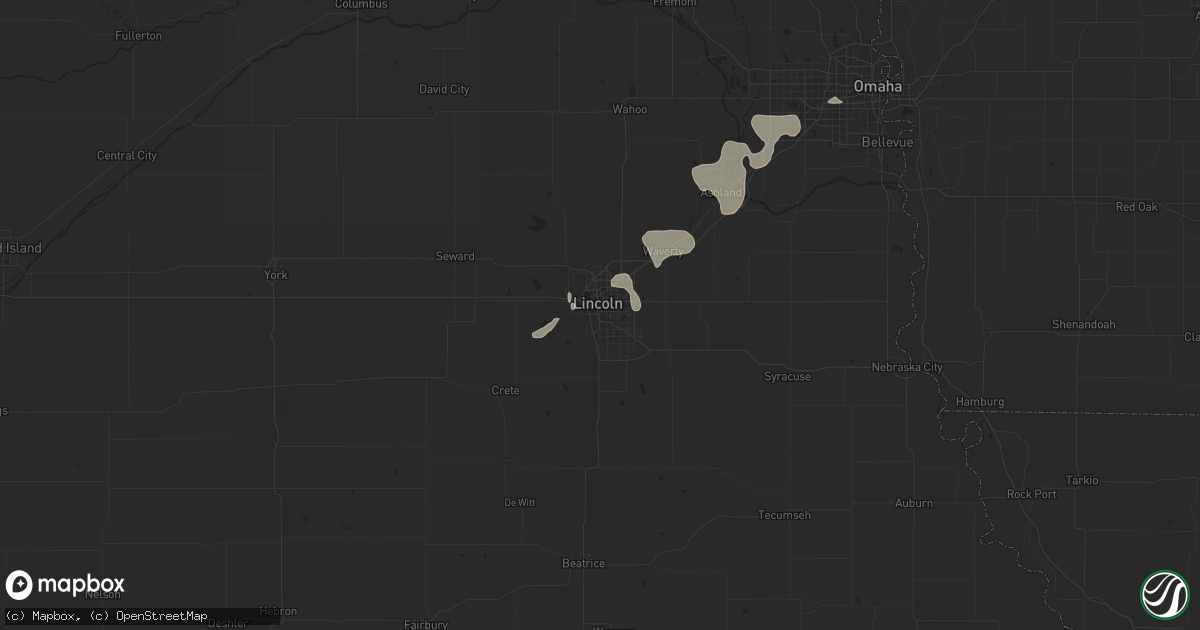Hail map in Lincoln, NE on August 4, 2016