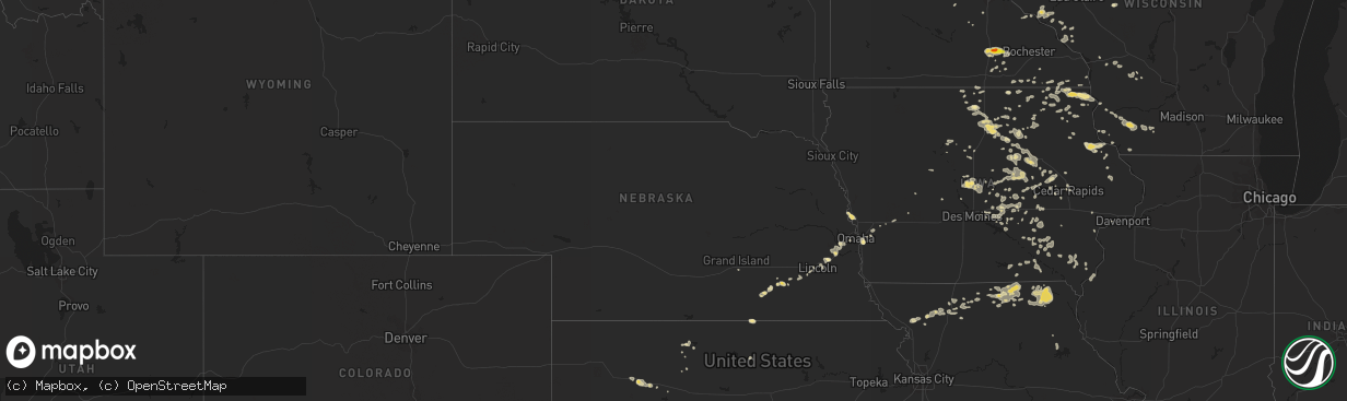 Hail map in Nebraska on August 4, 2016