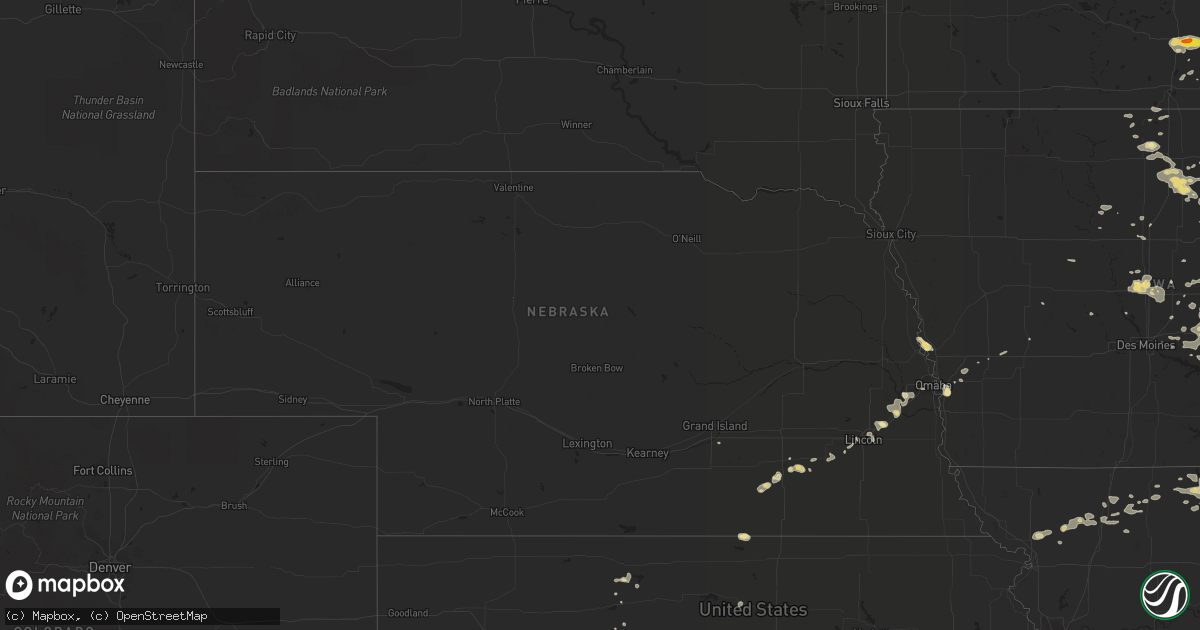 Hail map in Nebraska on August 4, 2016