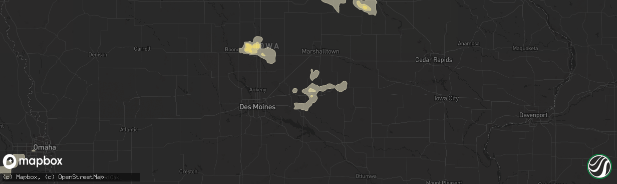 Hail map in Newton, IA on August 4, 2016