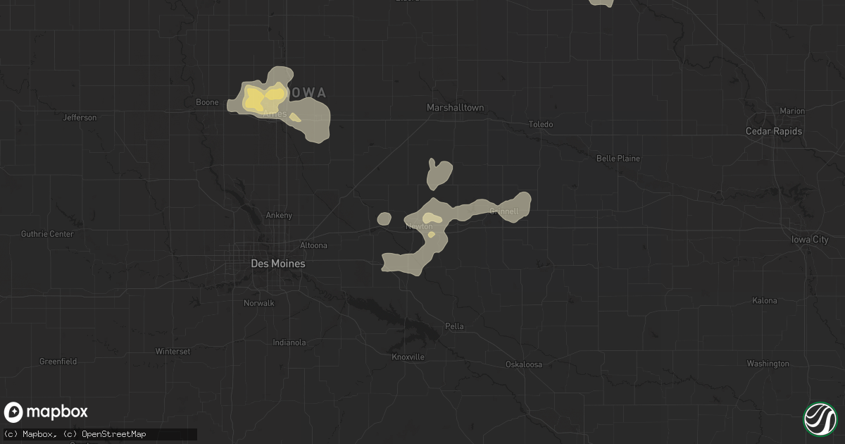 Hail map in Newton, IA on August 4, 2016