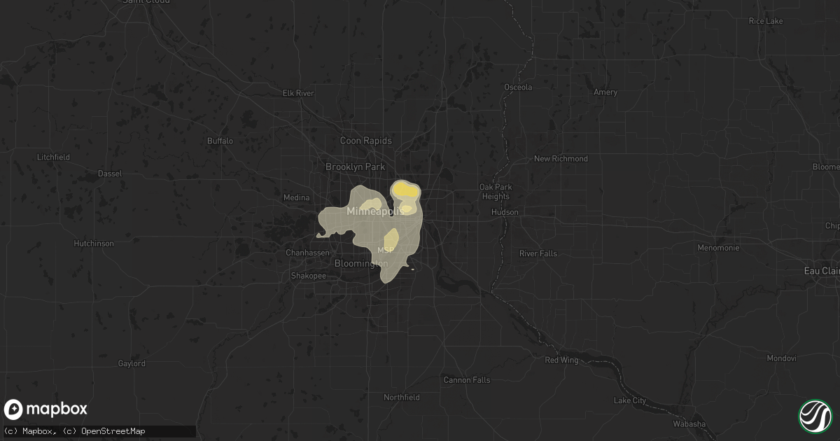 Hail map in Saint Paul, MN on August 4, 2016
