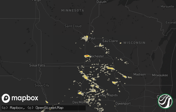 Hail map preview on 08-04-2016