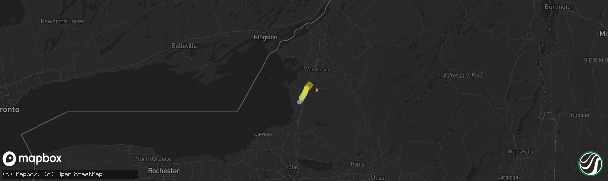 Hail map in Adams, NY on August 4, 2017